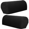 Sofa Armrest Protectors for Armchairs, Sofas, Non-Slip Armchair, 2PCS/Set Fleece Premium Armrest Covers Stretchy Chair Sofa Couch Arm Protector Stretch Fit(Black)