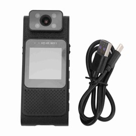 Body Wearable Camera 4K HD WiFi Magnetic 180° Rotating Lens 1/4 Inch Screw Port 4 Night Vision Lights Body Video Recording Camera for Car Recording