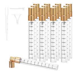 Beomeen 12Pcs 10ML Clear Glass Perfume Travel Refillable Spray Bottles, Mini Perfume Bottle Empty, Portable Cologne Atomizer Sprayer Travel Size Containers Refill Bottles Kit for Toiletries Dispenser