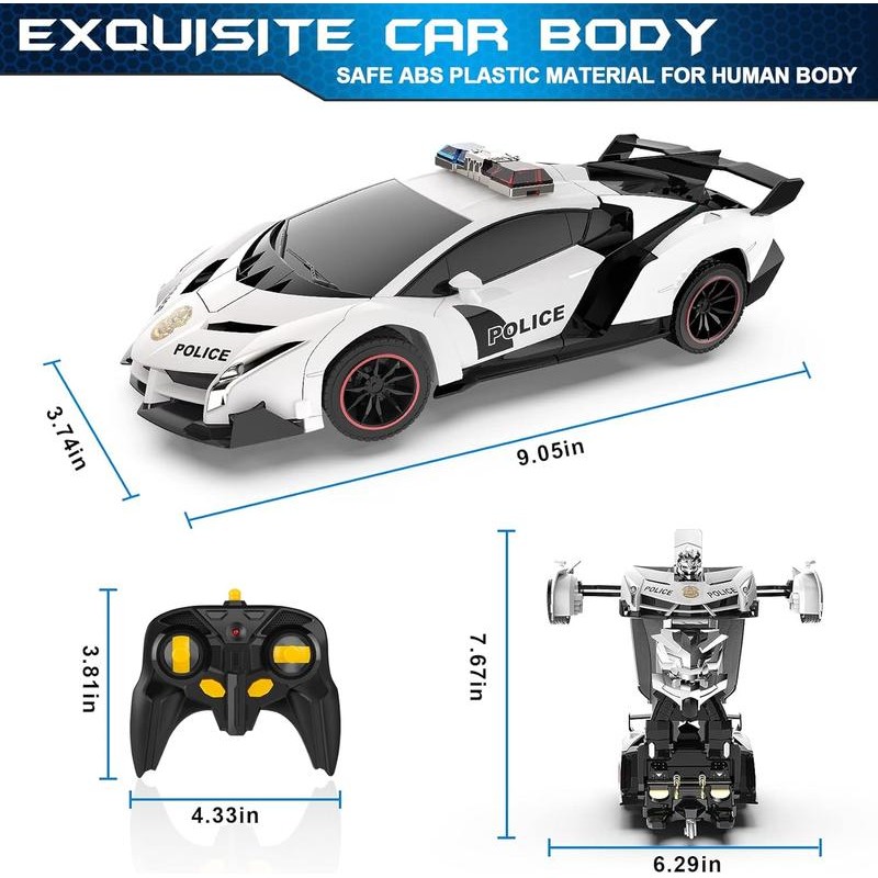 RC Car - Transformer, One Key Transform Flash Robot, 2.4Ghz