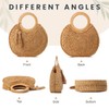 EVEOUT Women's Round Straw Handbag Summer Fashion Crochet Beach Bag