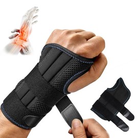 Muñequeras de Soporte，Muñequera Para Aliviar El Túnel Carpiano, Muñequera Ajustable Con 3 Soportes, Soporte Ligero Y Transpirable, para el dolor, la artritis, las fracturas, etc（Izquierda- M (13-20)