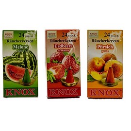 KNOX Set of 3 Incense Cones - Various Types - Made in Germany