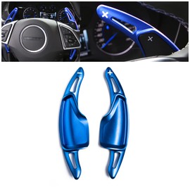 x xotic tech Blue Aluminum Alloy Paddle Shifter Extensions Cover Trim Compatible with Chevy Camaro 6th Gen 2016 2017 2018 2019 2020 2021 2022 2023 2024, C7 Corvette 2014-2019 Interior Accessories