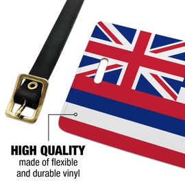 Hawaii State Flag Luggage ID Tags Suitcase Carry-On Cards - Set of 2