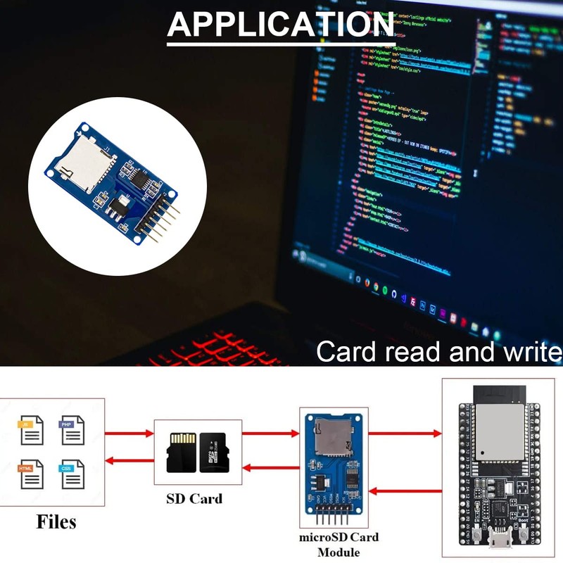 DAOKAI 5PCS Micro SD Card Module TF Card Adapter Reader