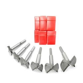 Mengshen Brocas Forstner Set 30-60mm 6PCS, Broca Fresadora Madera Hole Saw Avellanadoras Carburo Cementado Carbono Taladro de la Carpintería Punzonadora con Mango Redondo