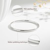 Porment 4mm Oval Silver Bangles for Women Dainty Sterling Silver