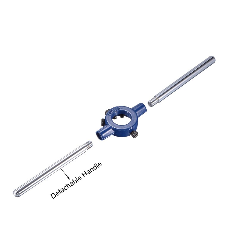 sourcing map Round Die Stock Handle Wrench Set, #4-40 UNC