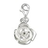 Rose Flower Sterling Silver Clip-On Charm - for Thomas Sabo