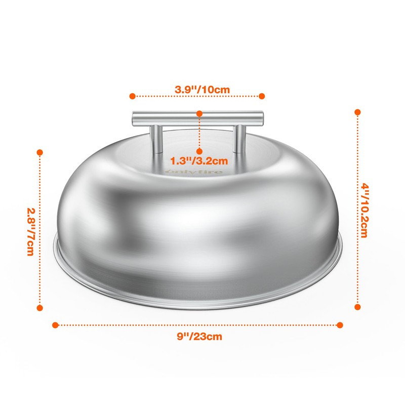 Onlyfire Burger Bell, Set of 2, 304 Stainless Steel Melting