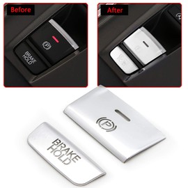 Xotic Tech P Gear Brake Hold Button Aluminum Frame Cover Trim Compatible with Honda Accord 2018-2022 10th Gen (Silver)