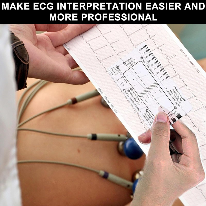 2PCS ECG Ruler 7 Step - Plastic ECG Card -