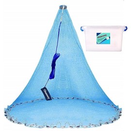 FREGITO Casting Net Handmade American Saltwater Fishing Cast Net with Stainless Steel Round Fishing Throw Net for Bait Trap Fish 6Ft