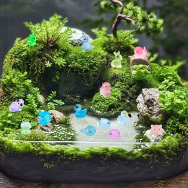 LIINWNIRS Luminous Mini Resin Animals 150 Pcs Tiny Animals Mini Ducks Dogs Owls Pandas Little Rabbits Figurines Accessories for Variety Pack for Garden Micro Landscape Aquarium Potted Dollhouse Decor