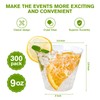 JollyPack 300 Pack Clear Plastic Cups 9 OZ Disposable Heavy-duty