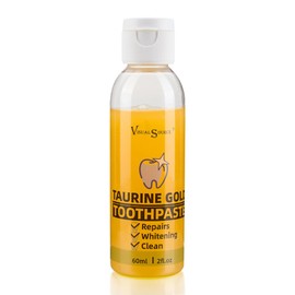 Tooth Whitening Gel,2OZ(60ML) Taurine Gold Toothpaste Repair Whitening Clean Freshen Breath Clean Tooth Stains Remover Portable Travel Adult Whitening Gel