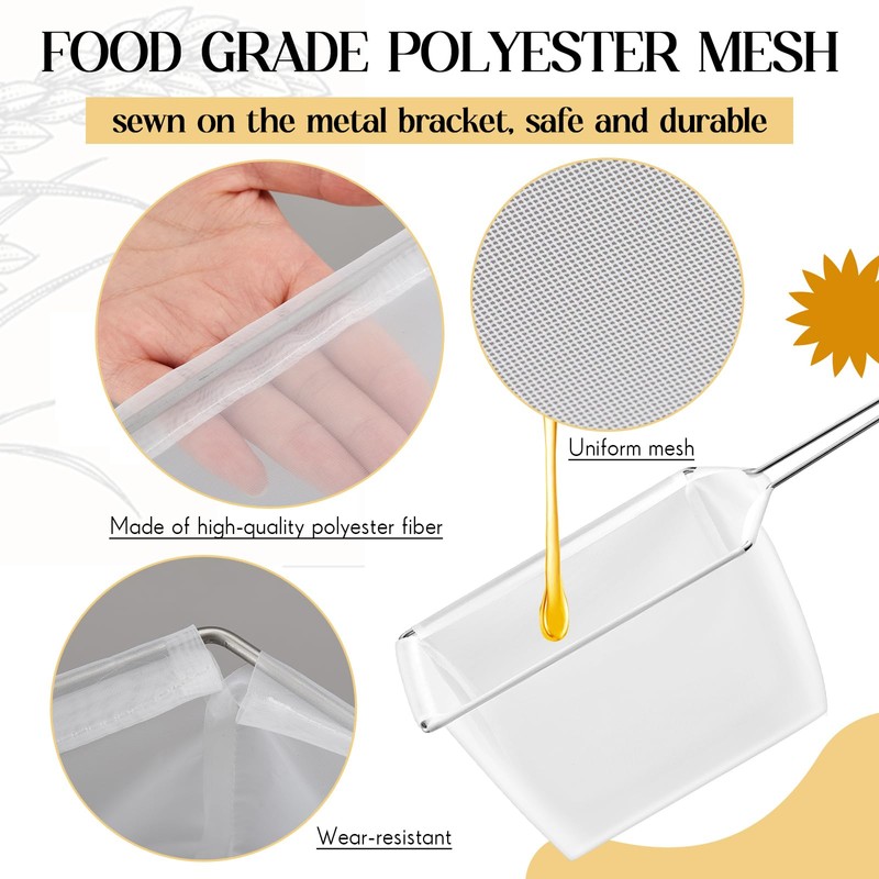 Honeydak 9 Inch Oil Fryer Filters with Stainless Steel Handle
