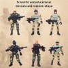 6PCs Movable Military Soldier Police Models with Joint and Weapons
