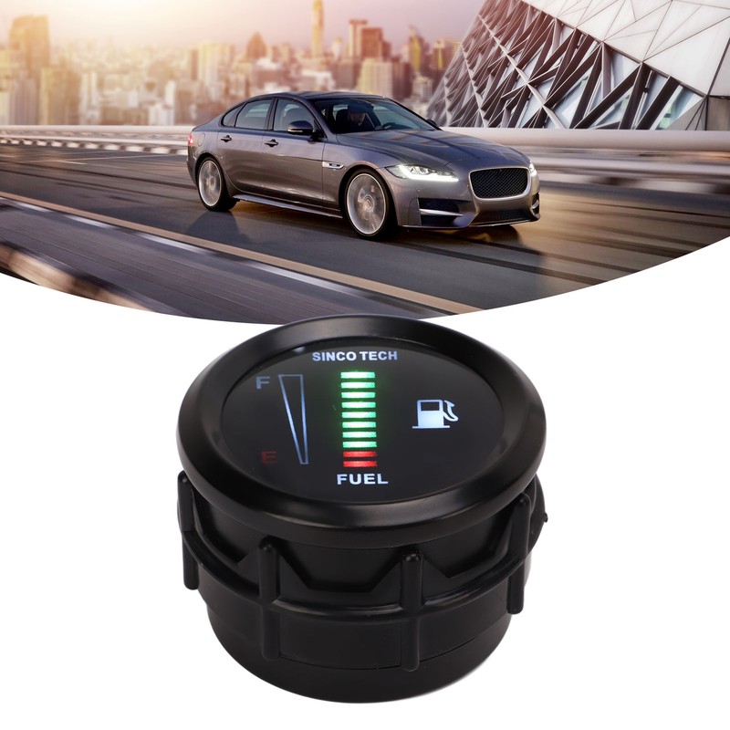52mm Oil Fuel Level Gauge Meter Indicator LED Flashing Reminder