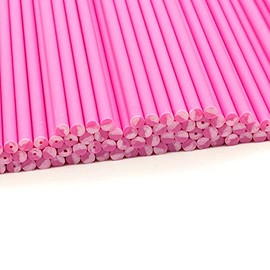 Plastic Lollipop Sticks - 150mm x 4.5 mm Pack of 50 (Pink)