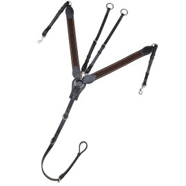 Exion English Horse Breastplate with Elastic and Running Attachment | English Leather Elastic Breastplate for Horses