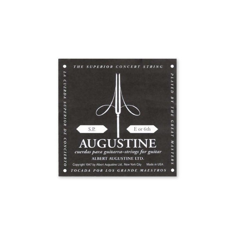 Augustine AUGBLK-6E Coated 80/20 Bronze Classical Guitar Strings, Light