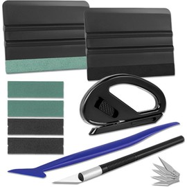 Aorvp Window Tint Kit, Profession Car Wrap Kit with Felt Squeegee and Felt Replacements, Safe Vinyl Cutter, Micro Squeegee for Vinyl Wrap Tools Tint Tools