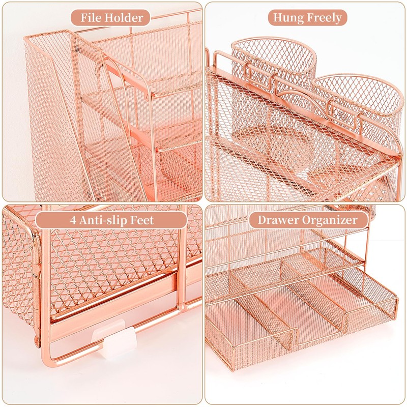 gianotter Desk Organizers and Accessories with File Holder, 4-Tier Desk