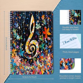 Spiral Notebook Journal,3Pack,100 Pages,5.71x 8.26 in Lined College Ruled Paper Double-Wire Spiral Notebook for Study and Notes - Multicolored Notes
