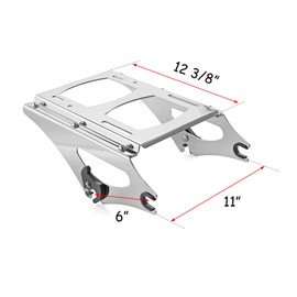 Wsays Two-UP Tour Pack Pak Mounting Luggage Rack Detachable Compatible with Harley Touring Electra Street Road Glide Road King 2009-2013 Chrome