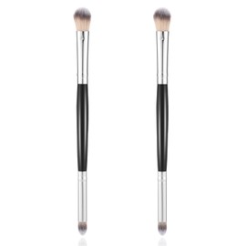 2pcs Eyeshadow Brush Smudge Brush 2 in 1 Eyeshadow Double Ended Brushes Eye Makeup Brushes Blending Small Soft Firm Pointed Foundation Applicator for Concealer Eyebrows Eyeliner