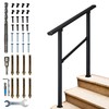 Sunnyglade Outdoor 3 Steps Handrail,Outdoor Stair Railing,Black Handrails Metal Railing