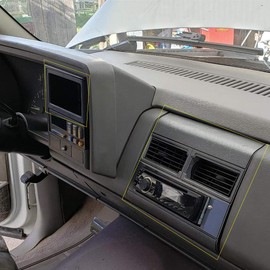 LQI Car Stereo Radio Dash Kit Pocket Bezel Trim W/O Wire Harness Compatible with 1992 1993 1994 Chevy Crew Cab Dually/Full Size Blazer/Suburban Black