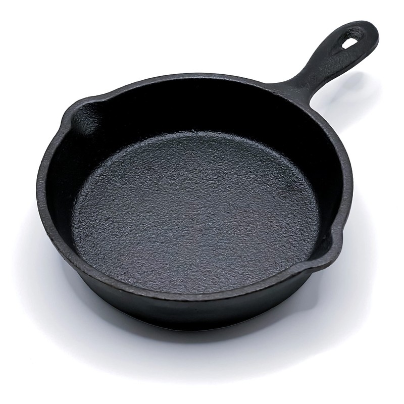 Sartén de Hierro Fundido con Mango, Cast-Iron Skillet, 4" (10