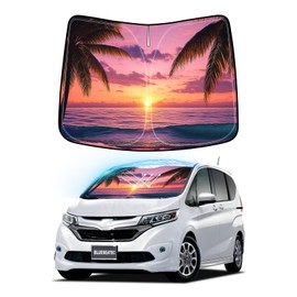 BLUESEATEC Honda Freed GB5/6/7/8 Model Windshield Sunshade H28.9 - Current, UV Protection, No Suction Cup Required, Sleeping in Car, Light Blocking, Thermal Insulation, Summer, UV Protection, Easy