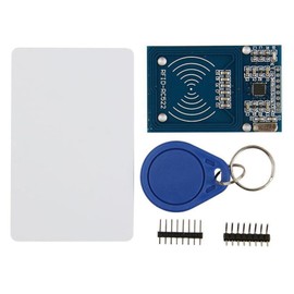 3-Piece RFID Kit: Mifare RC522 RF IC Card Sensor Module with S50 Blank Cards and Keychains, Compatible with Arduino and Raspberry Pi