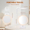tubbede 1X/30X Lighted Makeup Mirror with Magnification, Double-Sided Switch, 3-Color