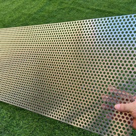Aluminum Perforated Metal Sheets 30"x15" 16 Gauge Expanded Metal Mesh Aluminum Opening 1/3" 0.32 inch (About 8 mm) Perforated Steel Sheet Aluminum Mesh Screen Decorative Metal Mesh