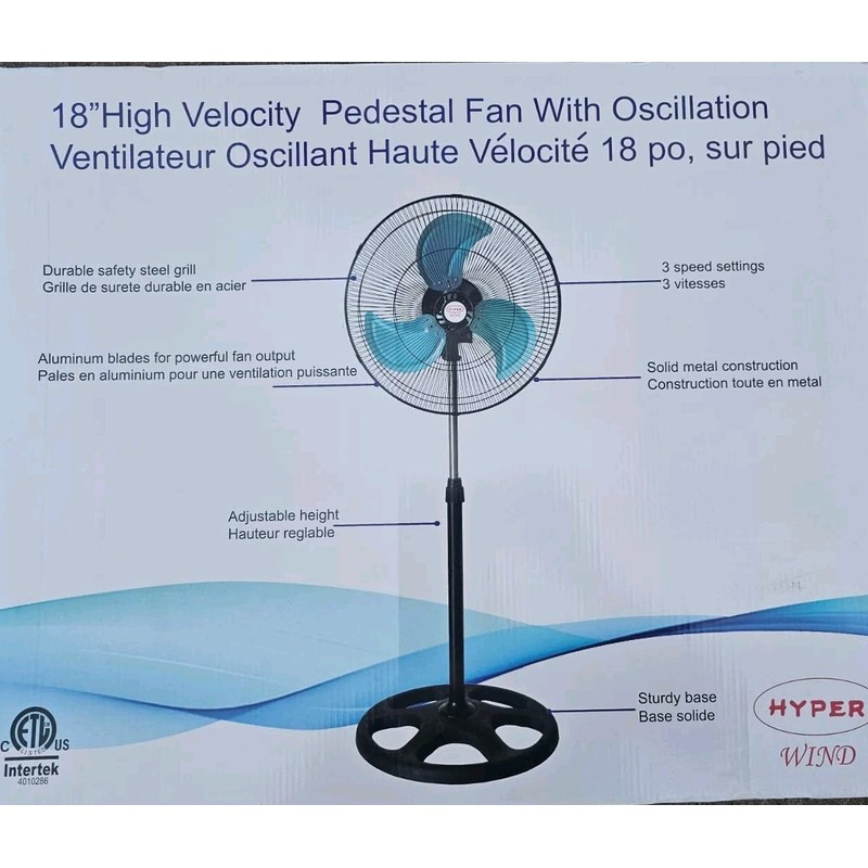 Hyper Tough New 18-inch High Velocity Sealed Motor Is Pedestal