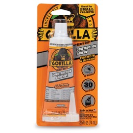 Gorilla 2-Pack Heavy Duty Construction Adhesive, 2.5 Ounce Squeeze Tube, White