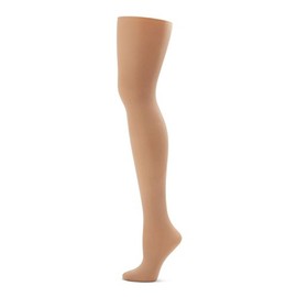 Capezio Big Girls' Ultra Soft Self Knit Waistband Footed Tight, Caramel, One Size (Child 8-12)
