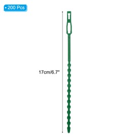 PATIKIL Vines Fastener 17cm/6.7 Inch, 200 Pcs Plastic Tied Buckle Hooks Gardening Grape Support Strapping Clips Fixed Hook Plant Holder for Securing Grape Flowers Vegetables, Green