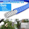 VIVBOO 40ft Clothes Line Outdoors 3/16" Wire Ropes Blue PVC