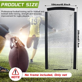 2Pcs Football Net Football Kicking Cage Replacement Net without Frame Training Football Goal Deep Pocket Sports Professional Practice Equipment Football Kicking Net Catching Net Target Net for Kids