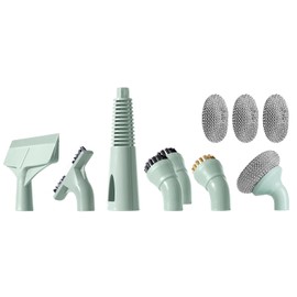 Newbealer 11 Pieces Replacement Accessories for All-in-1 Steam Mop & Detachable Handheld Cleaner NB602N, Brass, Gap, Nylon, Magic Brushes, Steam Jet Nozzle and Squeegee (Mint Green 11pcs)