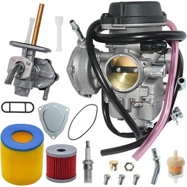 LTZ400 Carburetor Fits for Suzuki LTZ 400 LT-Z400 2003 2004 2005 2006 2007 Quadsport ATV Carb with Air Filter Fuel Petcock Valve