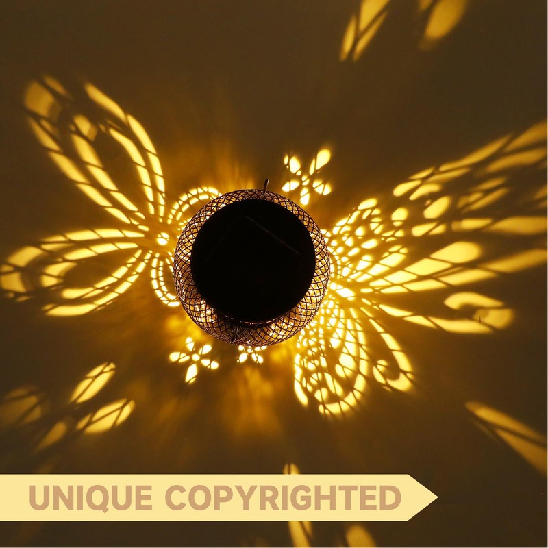 Solar Lantern Outdoor Waterproof Hanging Solar Light with Handle Chain