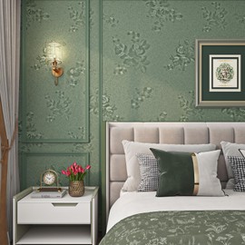 Livelynine 15.8x197" Textured Floral Peel and Stick Wallpaper Victorian Antique Vintage Contact Paper for Kitchen Drawer Liner Desk Cabinet Covering Self Adhesive Green Bathroom Wall Paper Waterproof