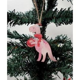 Unbranded Dinosaur Christmas Ornament Holiday Tree Decor Xmas Red Ball Santa Hat Animals